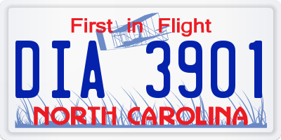 NC license plate DIA3901