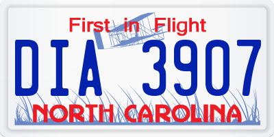 NC license plate DIA3907