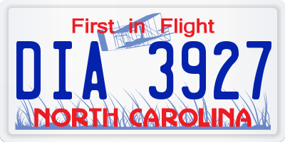 NC license plate DIA3927