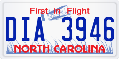 NC license plate DIA3946
