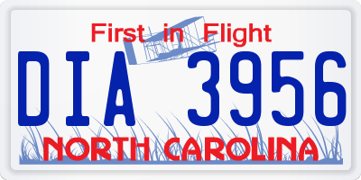 NC license plate DIA3956