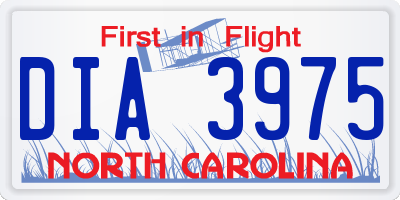 NC license plate DIA3975