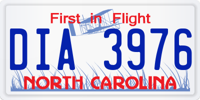 NC license plate DIA3976