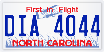 NC license plate DIA4044