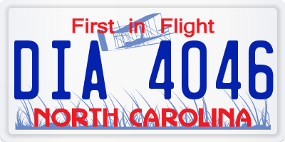 NC license plate DIA4046