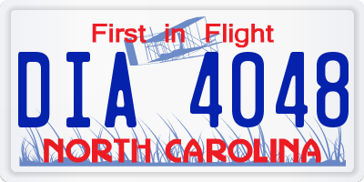 NC license plate DIA4048