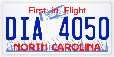 NC license plate DIA4050