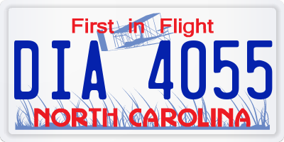 NC license plate DIA4055