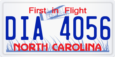 NC license plate DIA4056