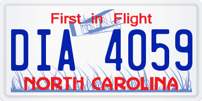NC license plate DIA4059
