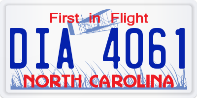 NC license plate DIA4061