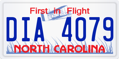 NC license plate DIA4079