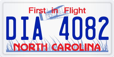 NC license plate DIA4082