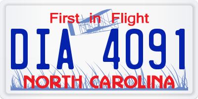 NC license plate DIA4091