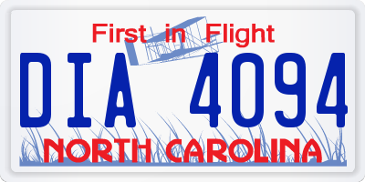 NC license plate DIA4094