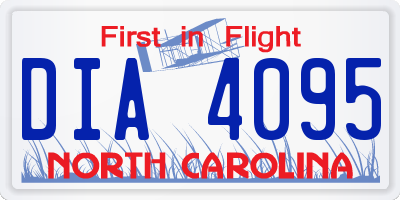 NC license plate DIA4095