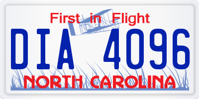 NC license plate DIA4096