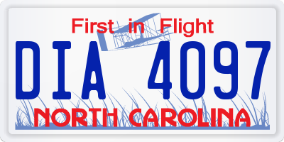 NC license plate DIA4097