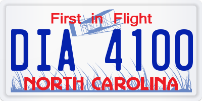 NC license plate DIA4100