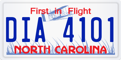 NC license plate DIA4101