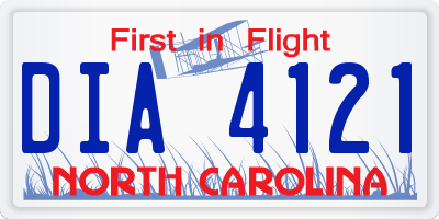 NC license plate DIA4121