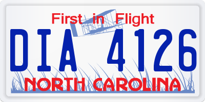 NC license plate DIA4126