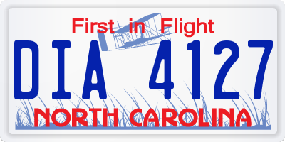 NC license plate DIA4127