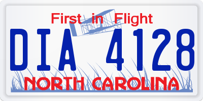 NC license plate DIA4128