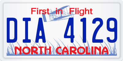 NC license plate DIA4129