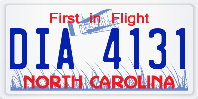 NC license plate DIA4131