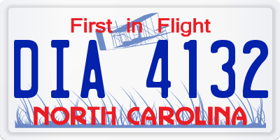 NC license plate DIA4132