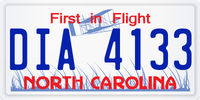 NC license plate DIA4133