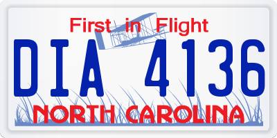 NC license plate DIA4136