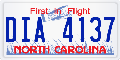 NC license plate DIA4137