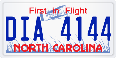 NC license plate DIA4144