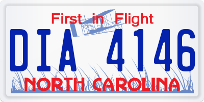 NC license plate DIA4146