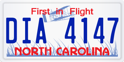 NC license plate DIA4147