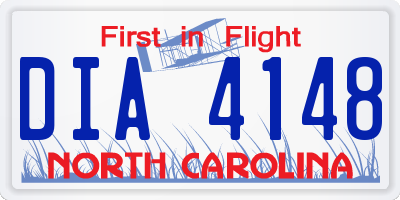 NC license plate DIA4148
