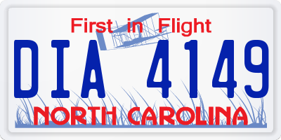 NC license plate DIA4149