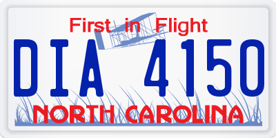 NC license plate DIA4150