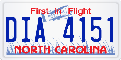 NC license plate DIA4151