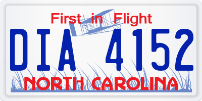 NC license plate DIA4152