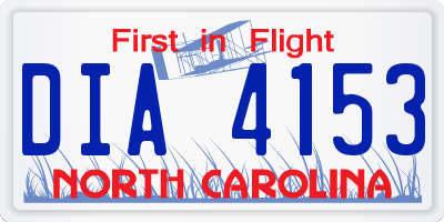 NC license plate DIA4153