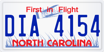 NC license plate DIA4154