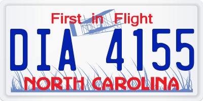 NC license plate DIA4155