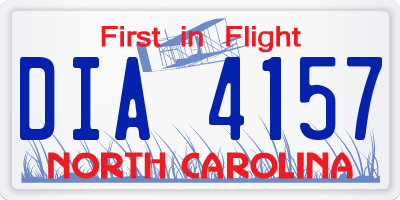 NC license plate DIA4157