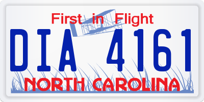 NC license plate DIA4161