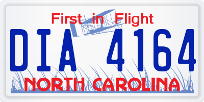 NC license plate DIA4164