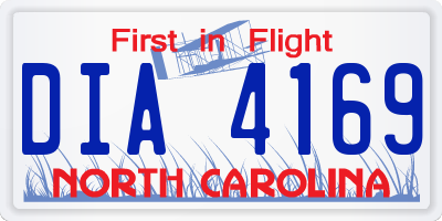 NC license plate DIA4169