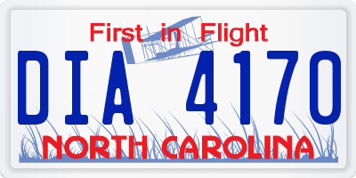 NC license plate DIA4170